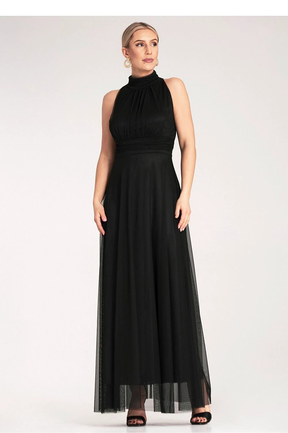 Figl Women's Halter Neck Maxi Dress with Fitted Waist for Flattering Silhouette by Figl