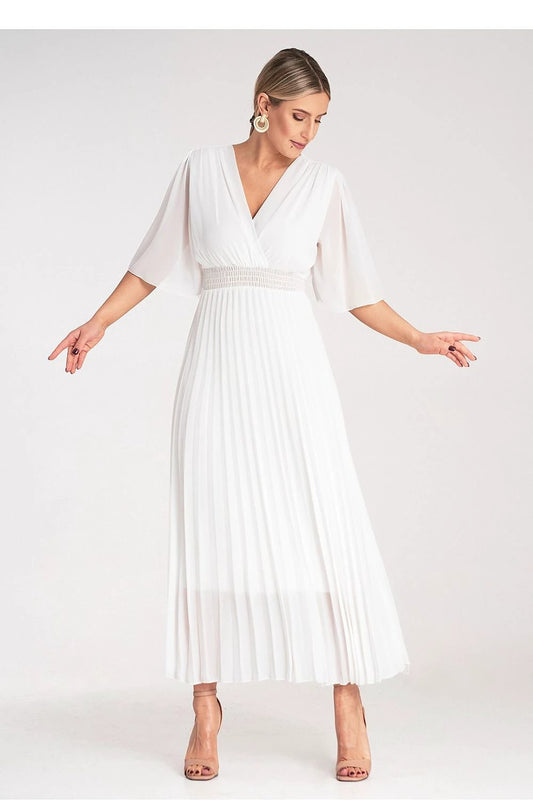 Figl Maxi Cocktail Dress - Flowy Silhouette with V-Neckline and Comfortable Fit by Figl