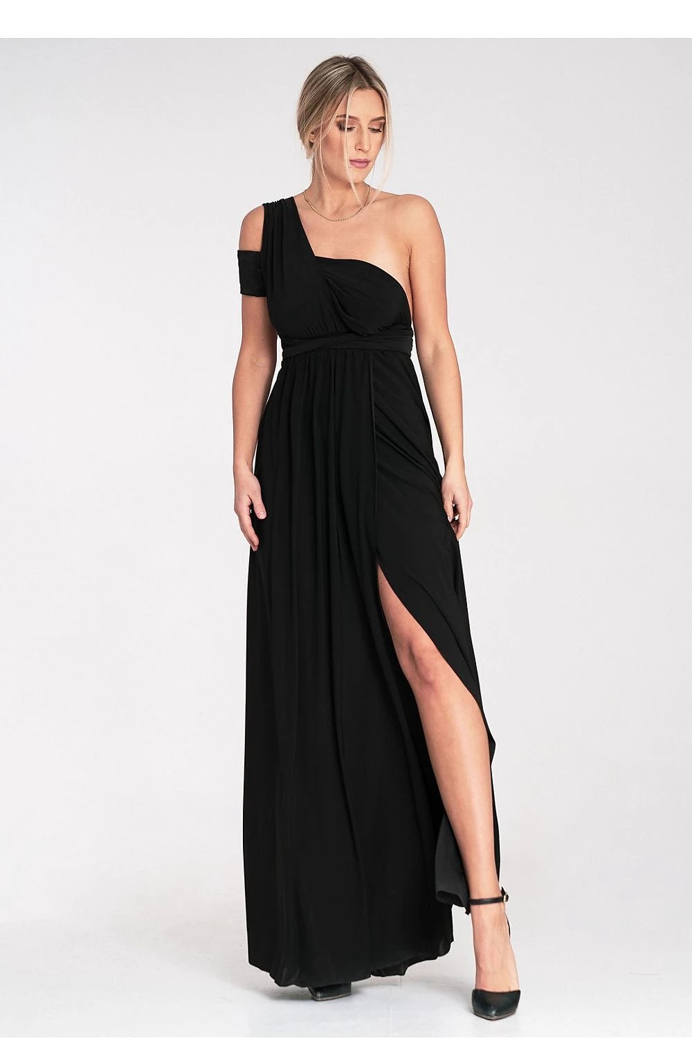 Figl Maxi Dress - Universal Tie For Multiple Styles, Sweetheart Neckline And Front Slit by Figl