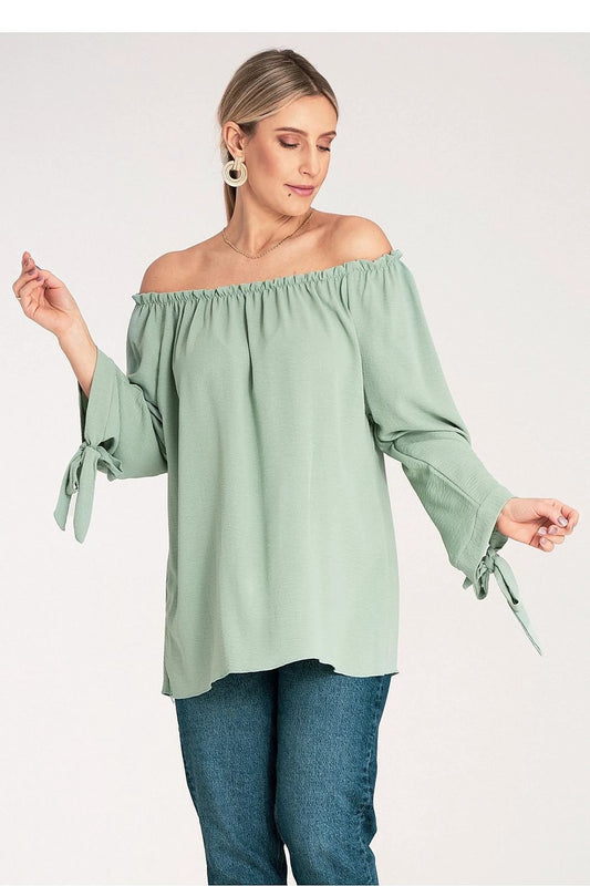 Figl Blouse - Spanish Inspired Design with Lacing and Exposed Shoulder Option by Figl