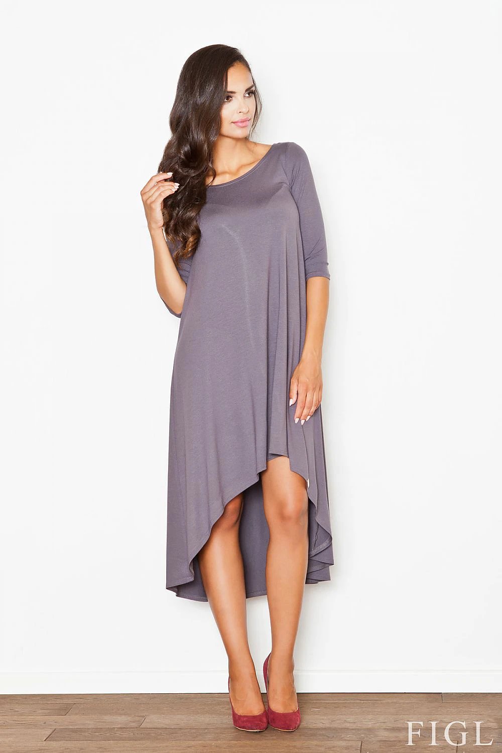 Figl Daydress Model 48277 - Slimming Asymmetrical Loose-Fit for Elegant Occasions by Figl