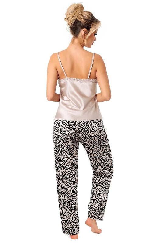 Donna Pyjama Model 215548 - Comfortable Women's Pajamas with Lace and V-Neckline by Donna