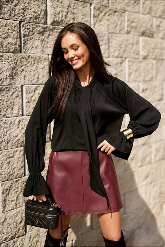 Roco Fashion Isabel Blouse - Breathable Viscose with Elegant Tie, Ruffles and Loose Fit for Comfort and Style by Roco Fashion