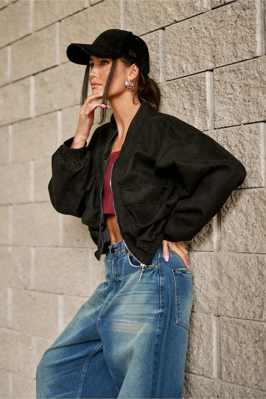 Roco Fashion Women's Red Suede Imitation Jacket - Soft Durable Oversize Fit for Everyday Wear by Roco Fashion