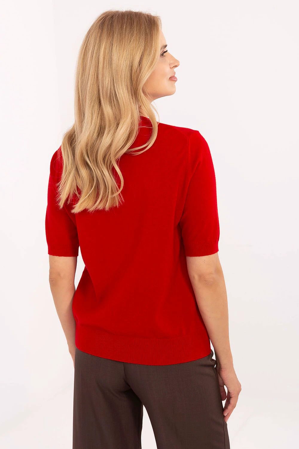 Women's Comfortable Casual Short Sleeve Sweater - Soft Viscose Blend for Everyday Wear and Work Fit by Factory Price