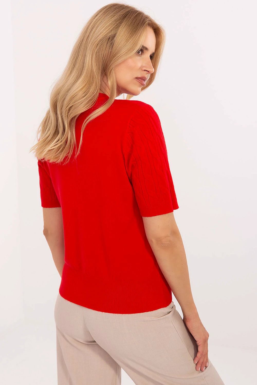 Women's Comfortable Short Sleeve Sweater - Soft Viscose Blend for Everyday Wear and Work by Factory Price