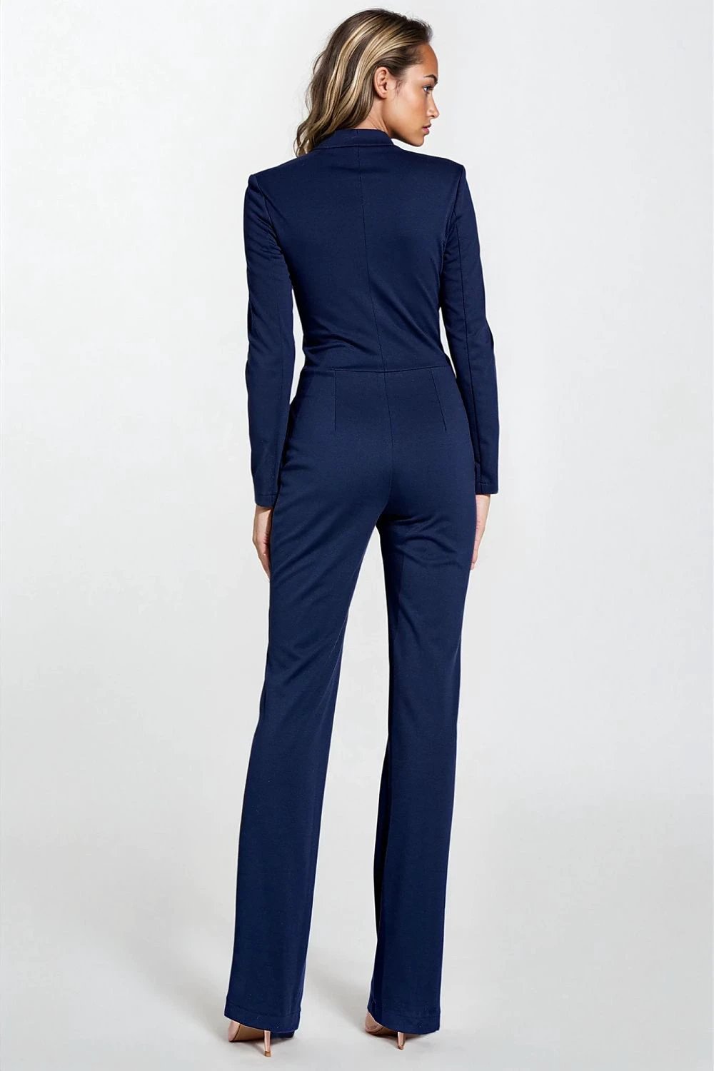 Suit Nife Women's Jumpsuit - Fitted Long Sleeve Design with Soft Fabric and Adjustable Neckline for Office and Evening Wear by Nife