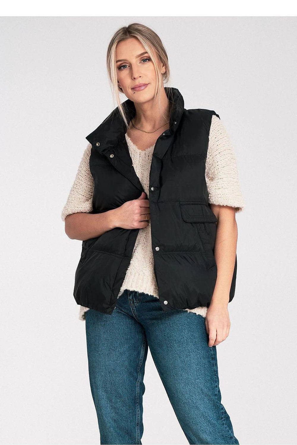 Figl Gilet Vest - 100% Polyester Material for Women, Featuring Length 63 cm, Hips 114 cm, Chest 116 cm, Size EU 0 by Figl