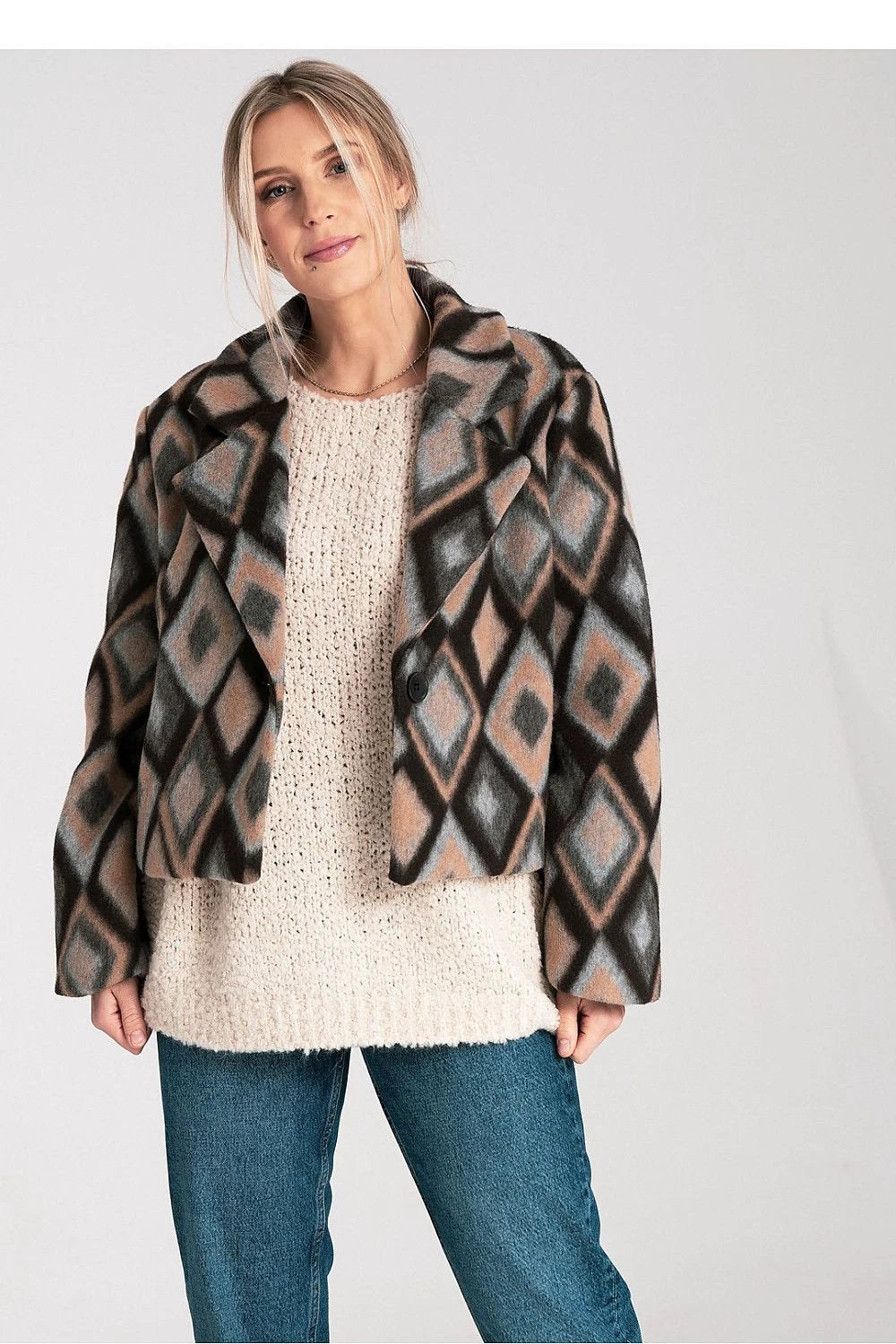 Figl Jacket - Soft Stretch Fabric Blend of Spandex, Polyester and Viscose for Comfortable Fit in EU/US S/M Sizes by Figl