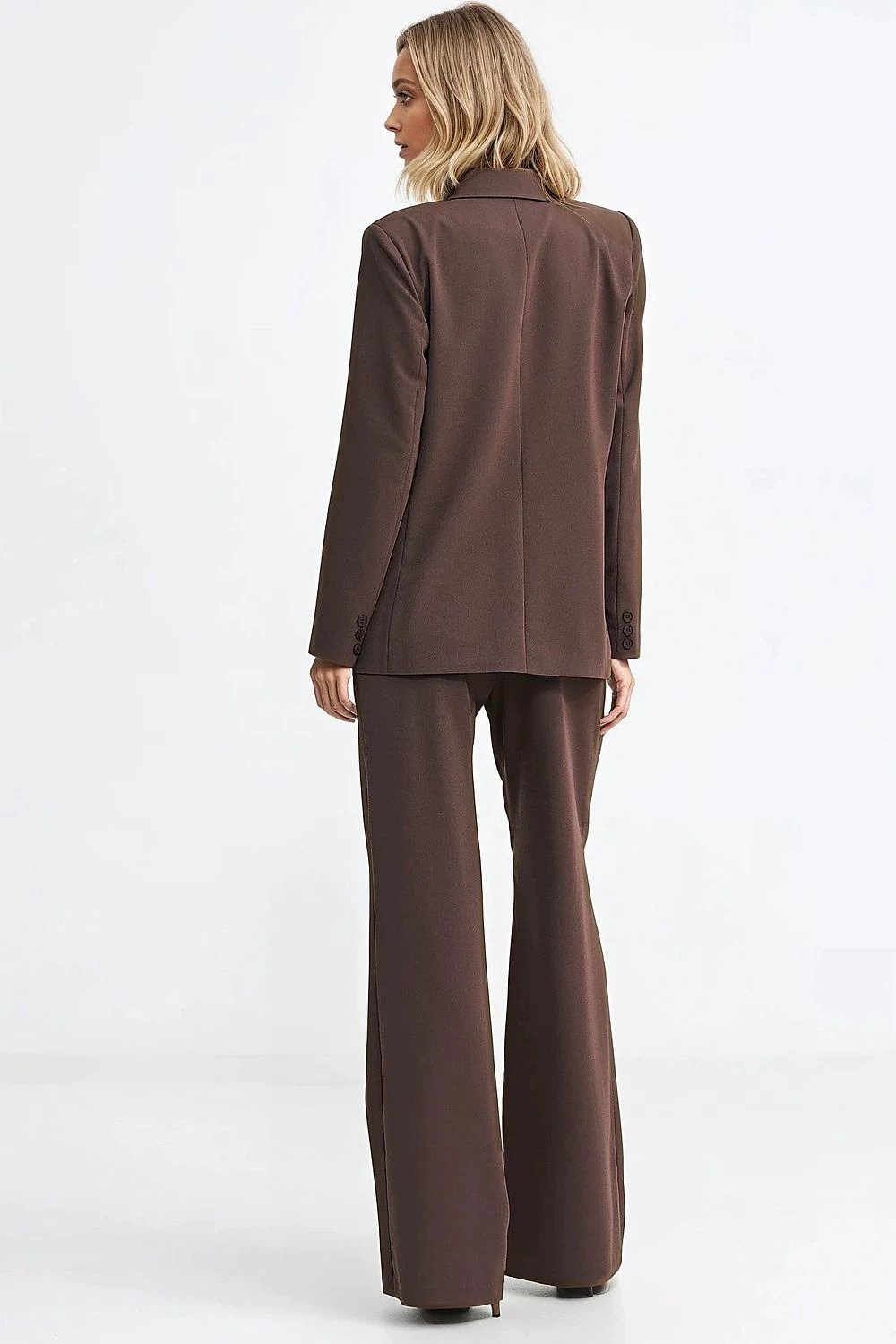 Nife Oversized Women's Blazer - Elegant Double-Breasted Design with Lapel Collar and Shoulder Pads by Nife