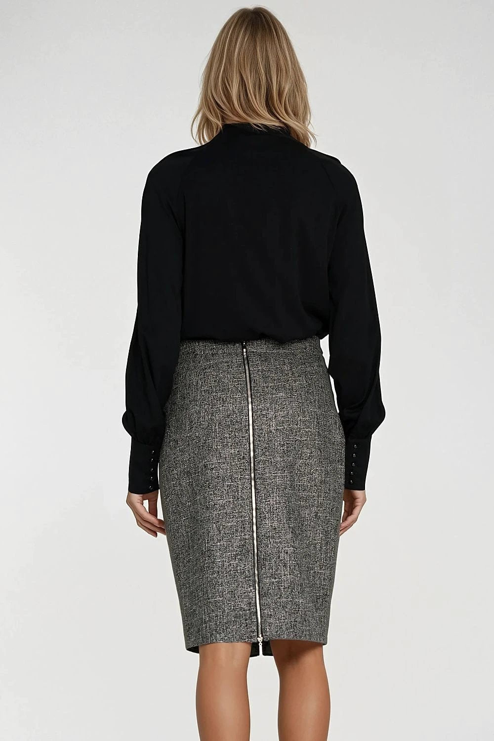 Nife Women's Elegant Blouse - Soft Viscose Fabric with Long Sleeves and Decorative Buttons by Nife