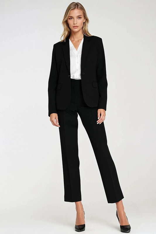 Nife Stylish Elegant Women's Fitted Hip-Length Jacket - Tailored Silhouette with Classic Lapels by Nife