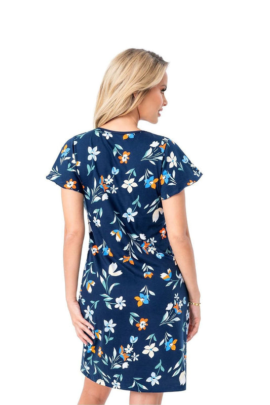 Donna Nightshirt - Comfortable Knee-Length Loose Cut with Feminine Print Design by Donna