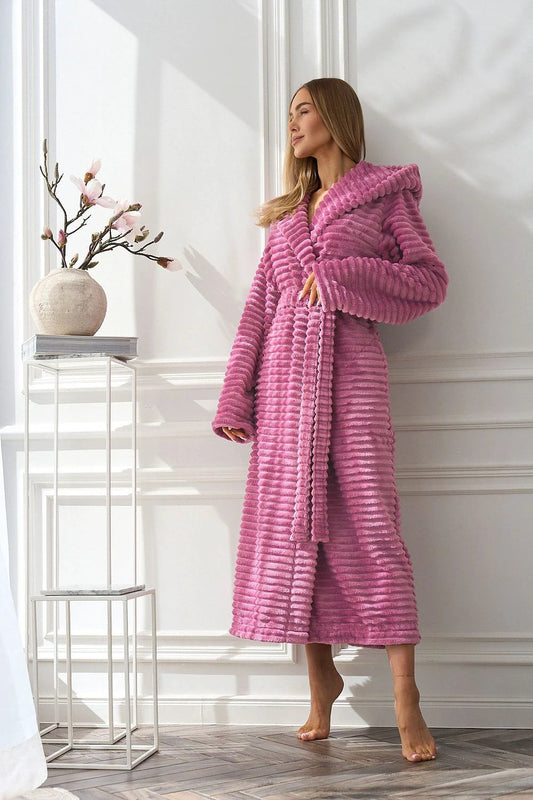 L&L Women's Bathrobe - Comfortable Loose Fit with Hood and Pockets for Relaxation by L&L collection