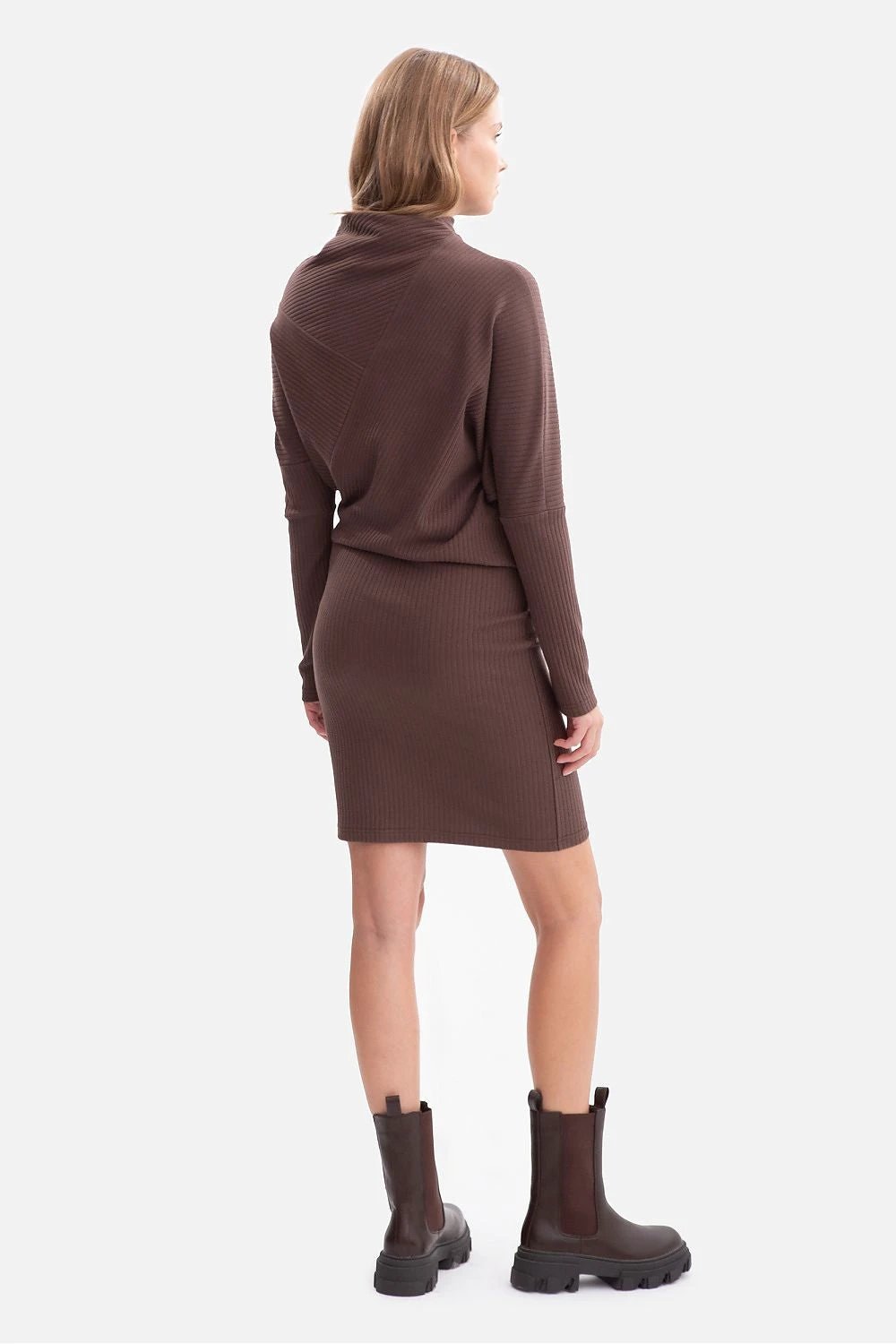 BeWear Ribbed Lightweight Stand Collar Daydress - Comfortable High-Quality Fabric for Everyday Wear by BeWear