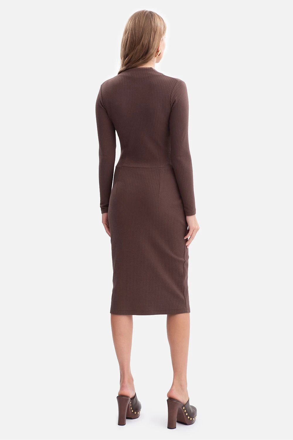 BeWear Ribbed V-Neck Long Sleeve Daydress - Slimming Silhouette and Ultimate Comfort by BeWear