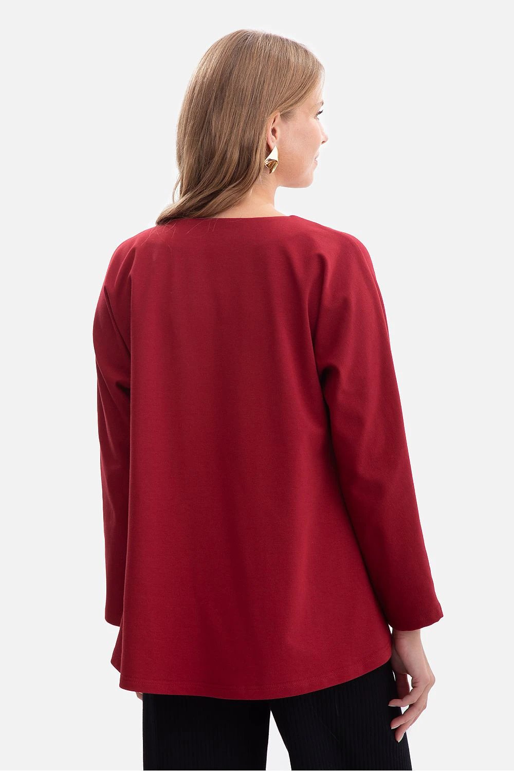 BeWear Women's Blouse V Neck Looped Jersey - Soft Comfortable Breathable Fabric for Casual Style by BeWear