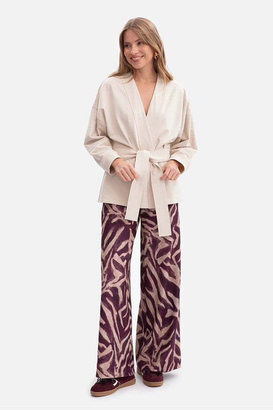 BeWear Kimono Belted Sweatshirt Jacket - Comfortable Loose Fit with Long Sleeves by BeWear