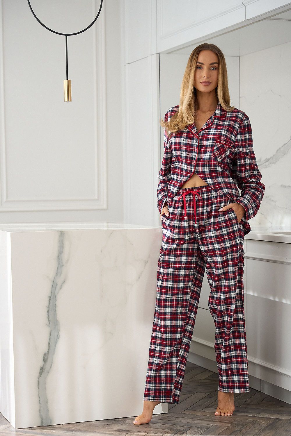 L&L Luxury Women's Long-Sleeved Pajama - Ultimate Comfort with Stylish Piping and Embroidery by L&L collection