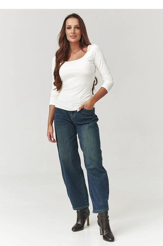 Makadamia Women's Red Checkered Neckline Blouse - Soft Elastic Viscose Fabric for Comfort and Style by Makadamia