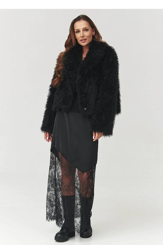 Makadamia Red Fur Women's Jacket - Soft Fluffy Warmth, Feminine Charm and Style for Cold Days by Makadamia