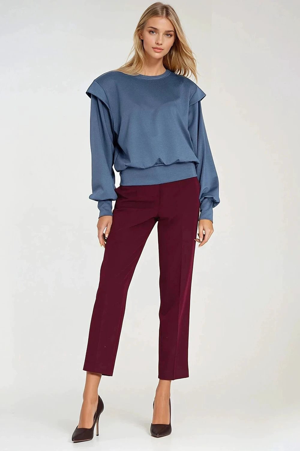 Nife Women's Oversized Sweatshirt - Comfortable Modern Design with Round Neck and Dropped Shoulders by Nife