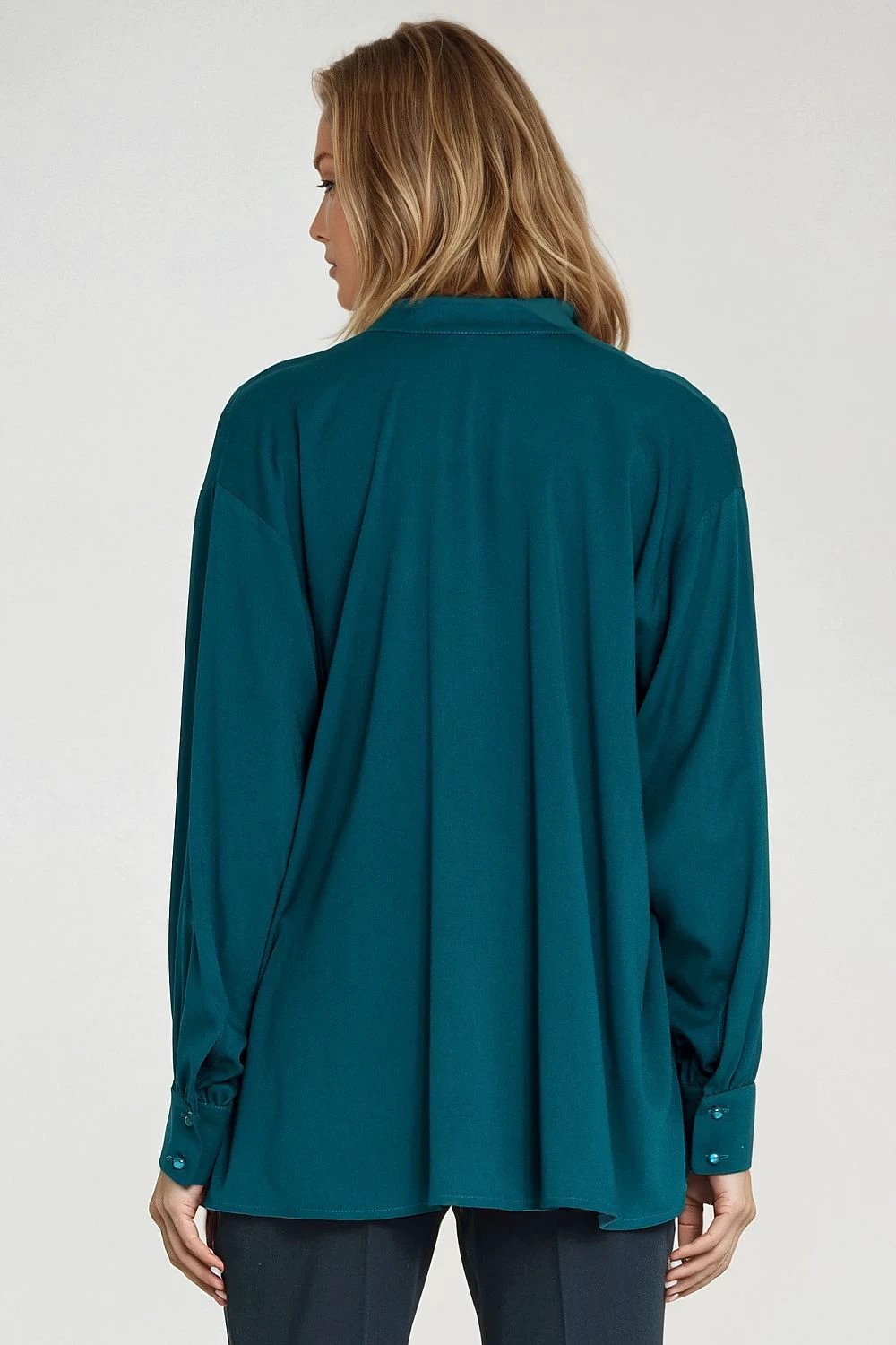 Nife Women's Oversize Blouse - Comfortable Lightweight Viscose with Teardrop Neckline by Nife