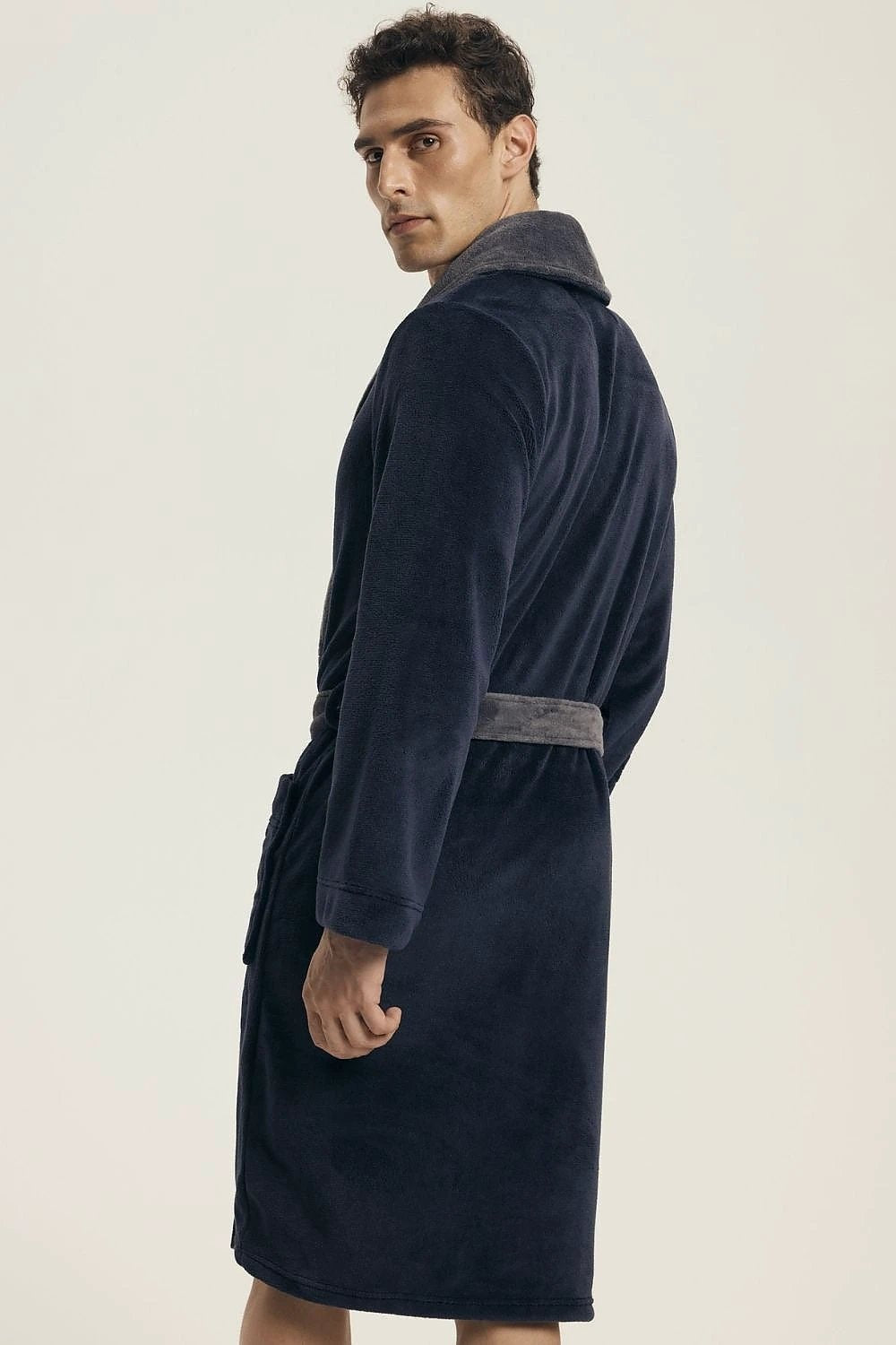 Henderson Elegant Men's Bathrobe - Loose Comfortable Cut, Smooth Fabric, Elegant Collar, Pockets, and Belt Tie for Perfect Fit by Henderson