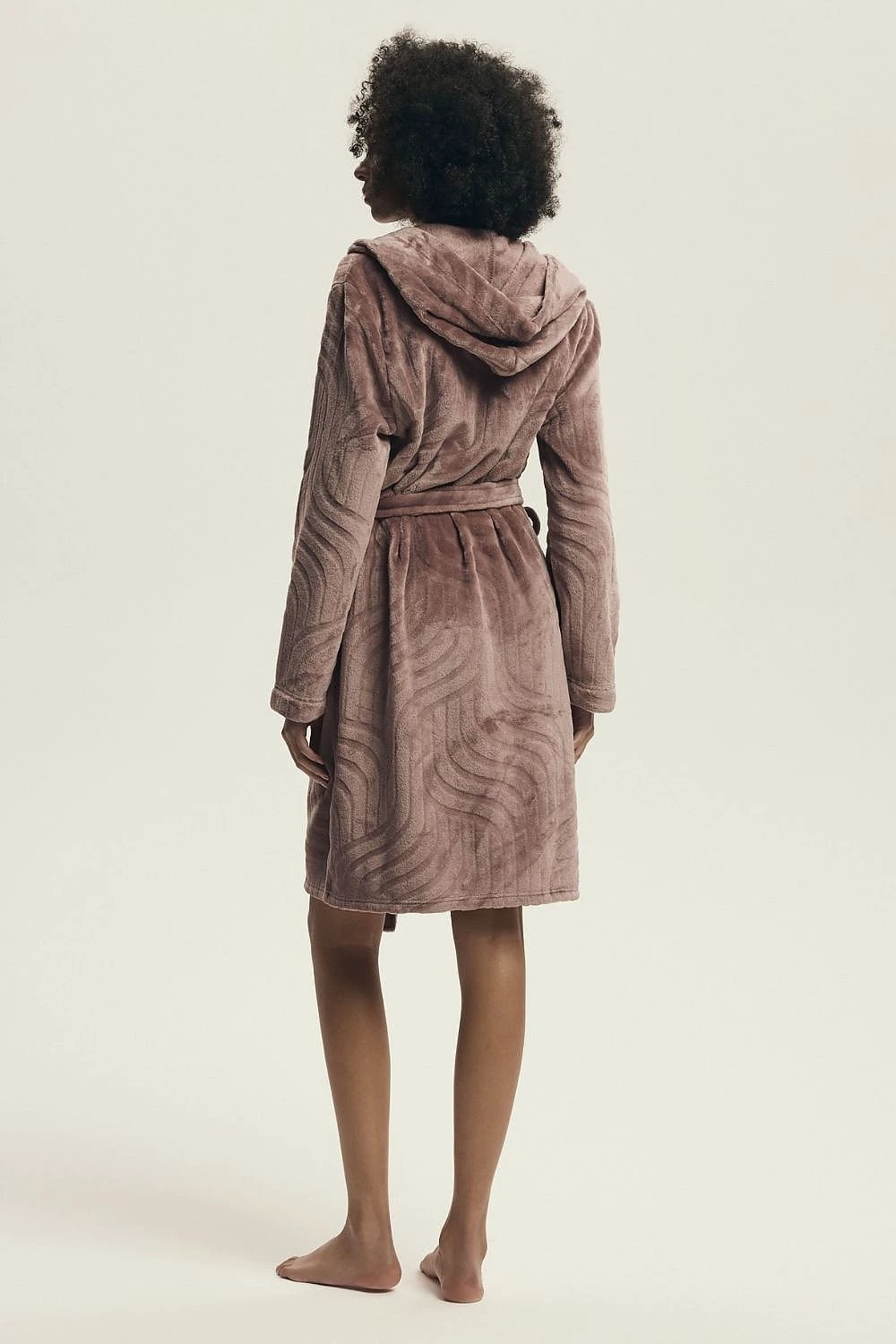 Henderson Soft Women's Bathrobe - Cozy Comfort with Embossed Pattern, Hood, Pockets, and Waist Tie by Henderson