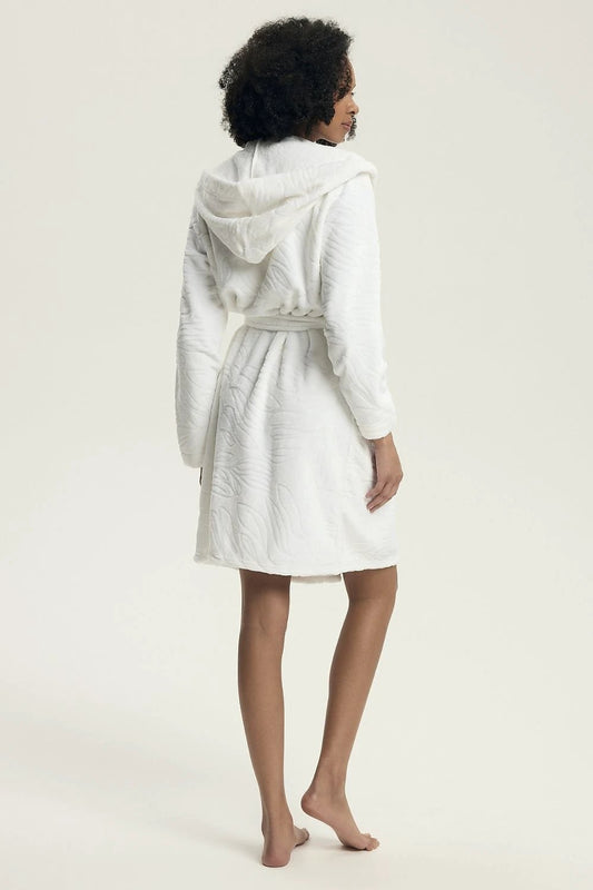 Henderson Women's Bathrobe - Soft, Cozy with Embossed Pattern, Hood, Pockets and Adjustable Waist Tie by Henderson