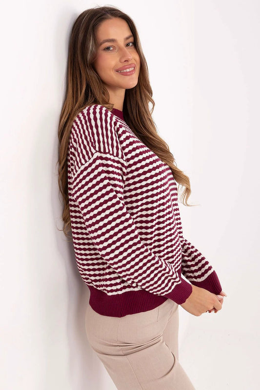 Jumper Factory Women's Striped Sweater - Comfortable, Durable Material for Everyday Wear by Factory Price