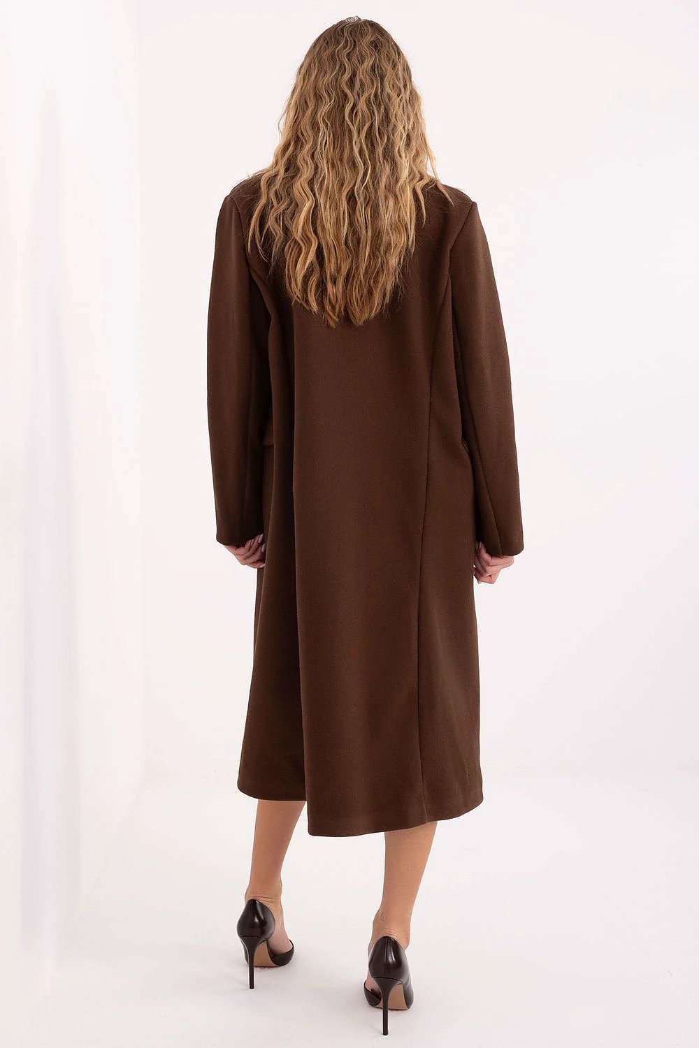 Coat Factory Women's Elegant Long Polyester Coat - Timeless Design for Everyday and Formal Wear with Shoulder Pads by Factory Price
