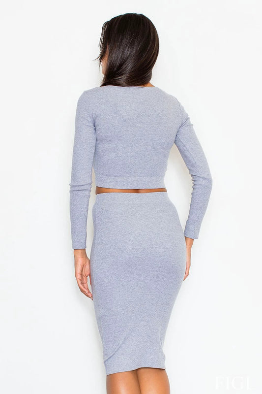 Figl Women's Sexy Short Sleeve Top And Midi Pencil Skirt Set - Emphasizes Curves And Assets by Figl