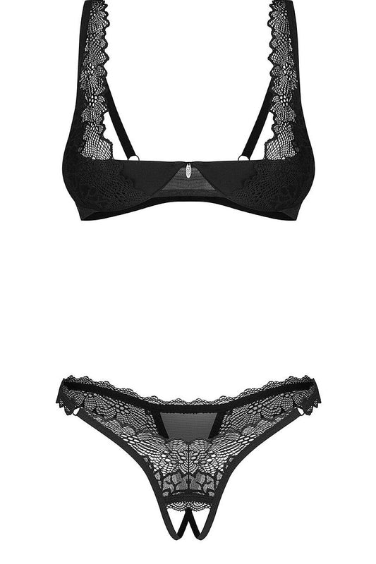 Deina More Lace Bra & Open Thong Set — product view 2
