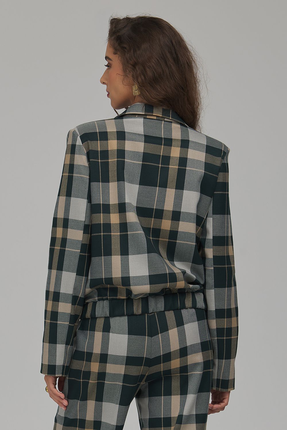 Checked Button-Front Blazer — product view 3