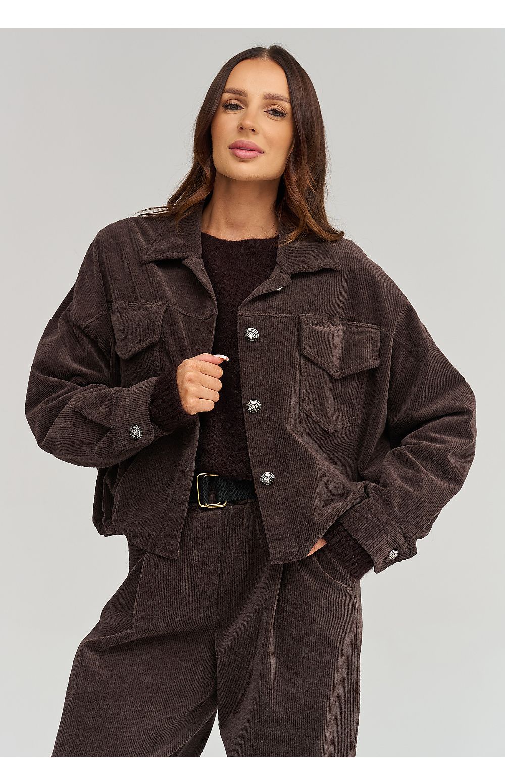 Corduroy jacket model 232013 Makadamia