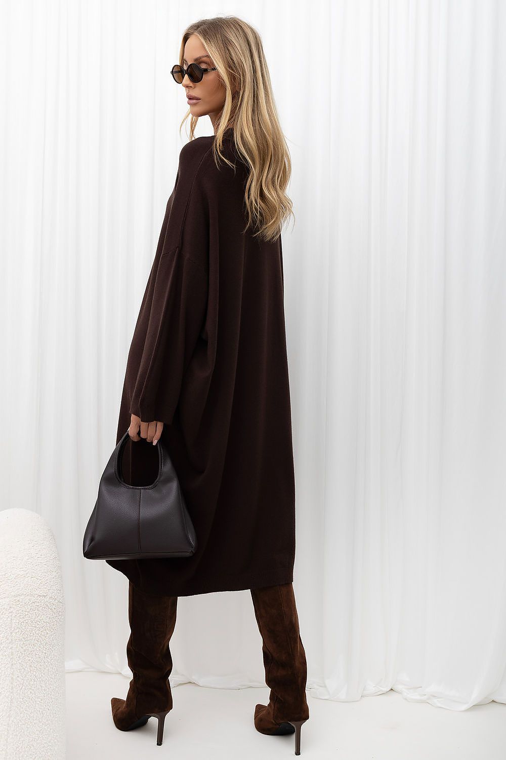 Chestnut Prelude Button-Detail Knit Midi Dress — view 2