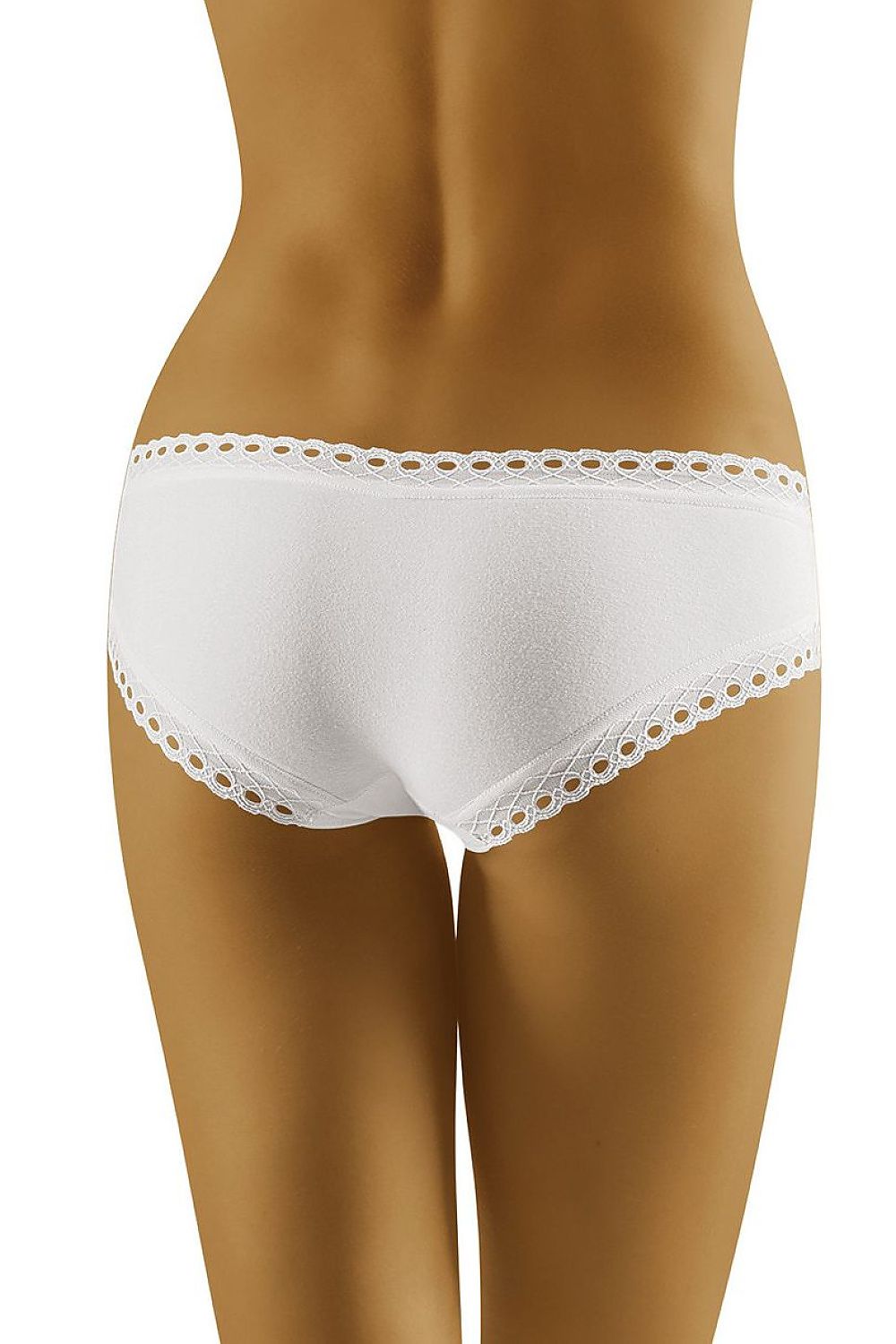 White Hemline Lace-Trim Cotton Briefs — view 2
