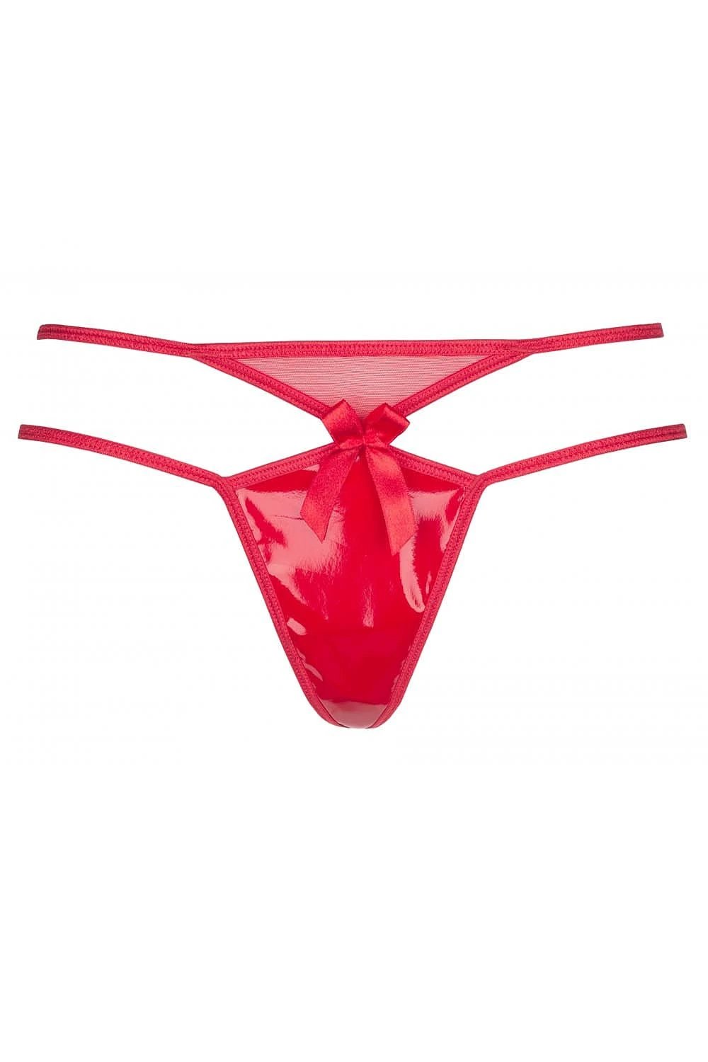 Axami Noir Thong - Glittering Fabric, Delicate Mesh, and Charming Bows for Tempting Allure by Axami