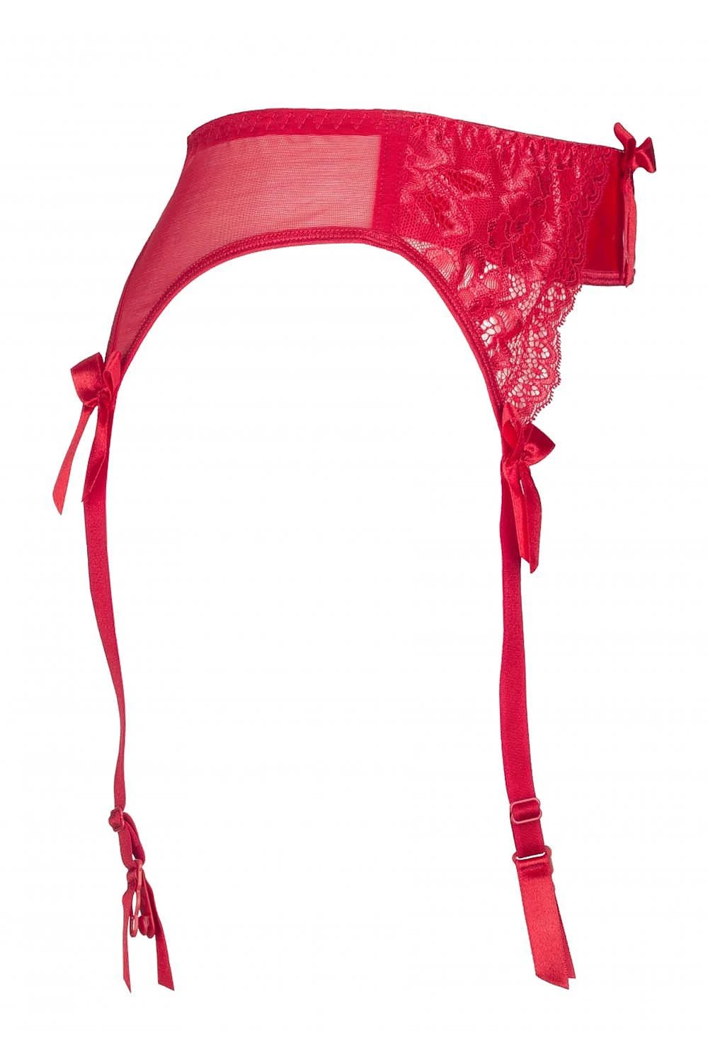 Axami Women's Noir Garter Belt - Elegant Lace and Mesh Tulle with Satin Bows for Stunning Look by Axami
