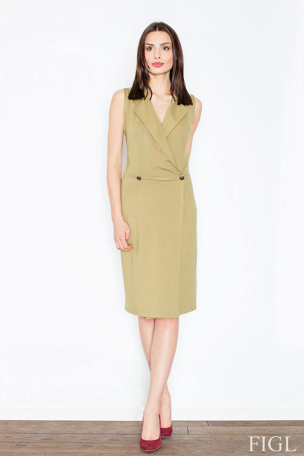 Figl Daydress Model 52574 - Versatile Sleeveless Envelope Cut Dress for Occasions by Figl