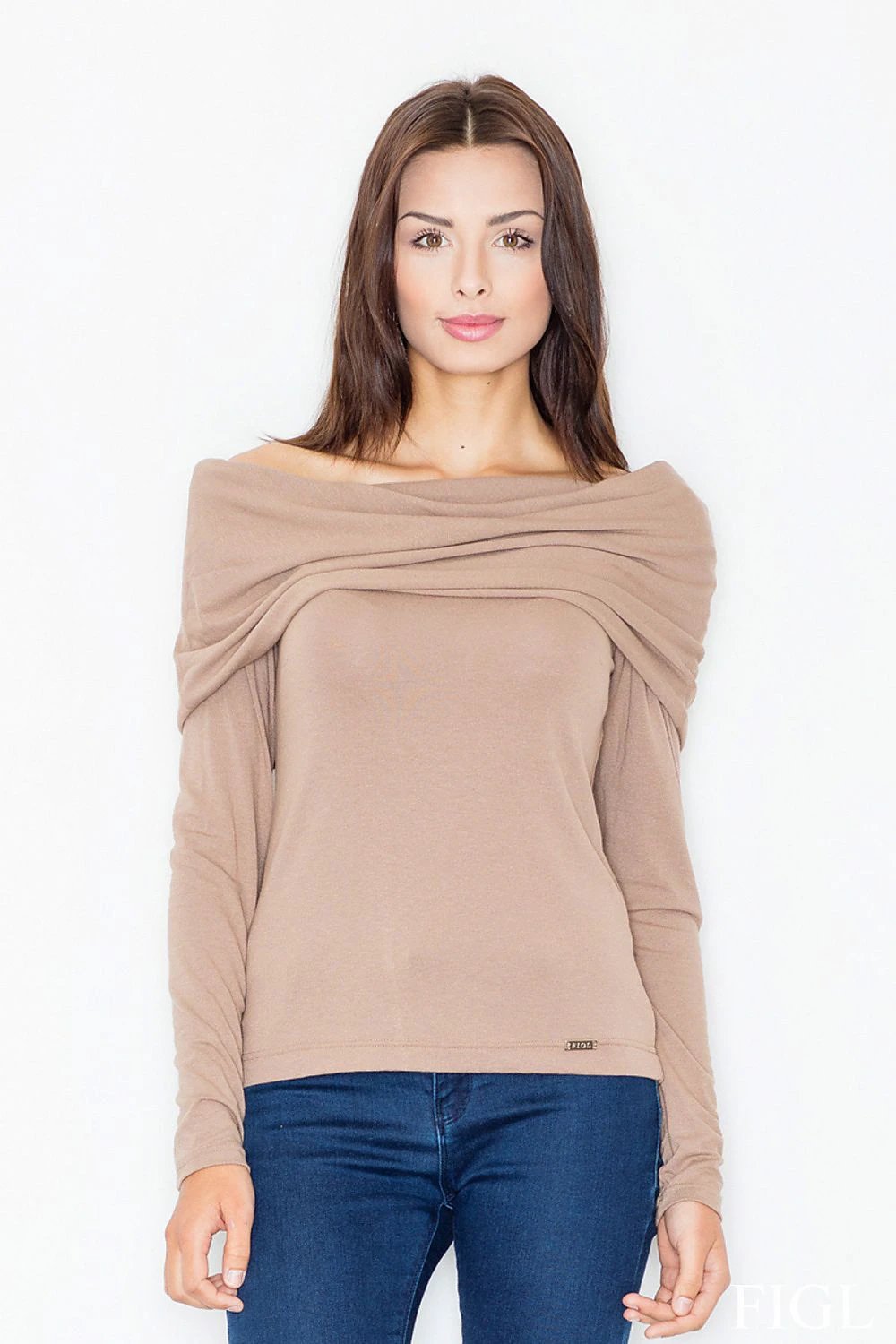 Figl Blouse Model 60718 - Chic Long-Sleeve Turtleneck Blouse Made of Smooth Viscose Fabric for Everyday Wear by Figl