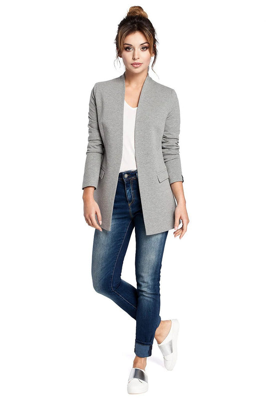BeWear 94582 Unbuttoned Knit Jacket With Lining Collar - Versatile Comfort and Elegant Styling for Everyday Wear by BeWear