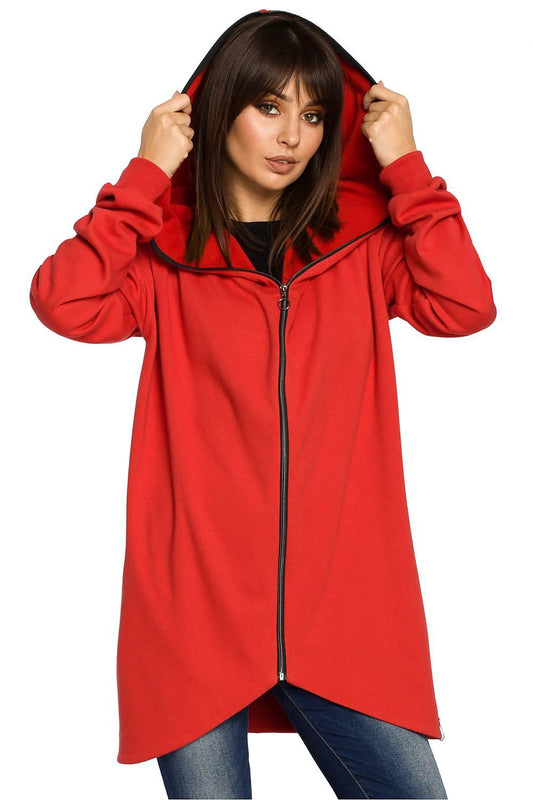 BeWear Oversized Zip Up Hoodie Sweatshirt Model 108650 - Cozy Warmth with Large Hood, Pockets, and Cotton Blend by BeWear