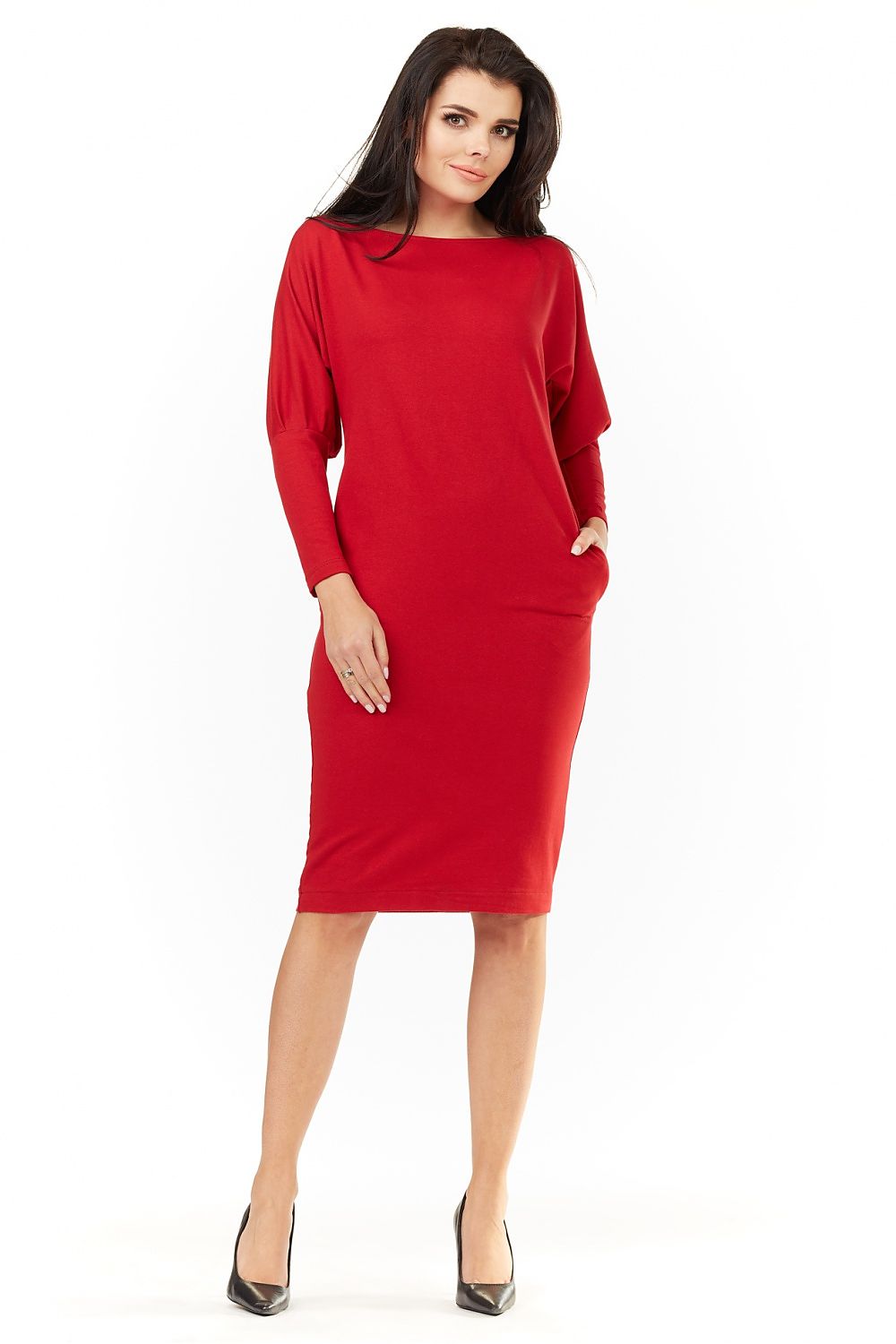 Long-Sleeve Side-Pocket Dress