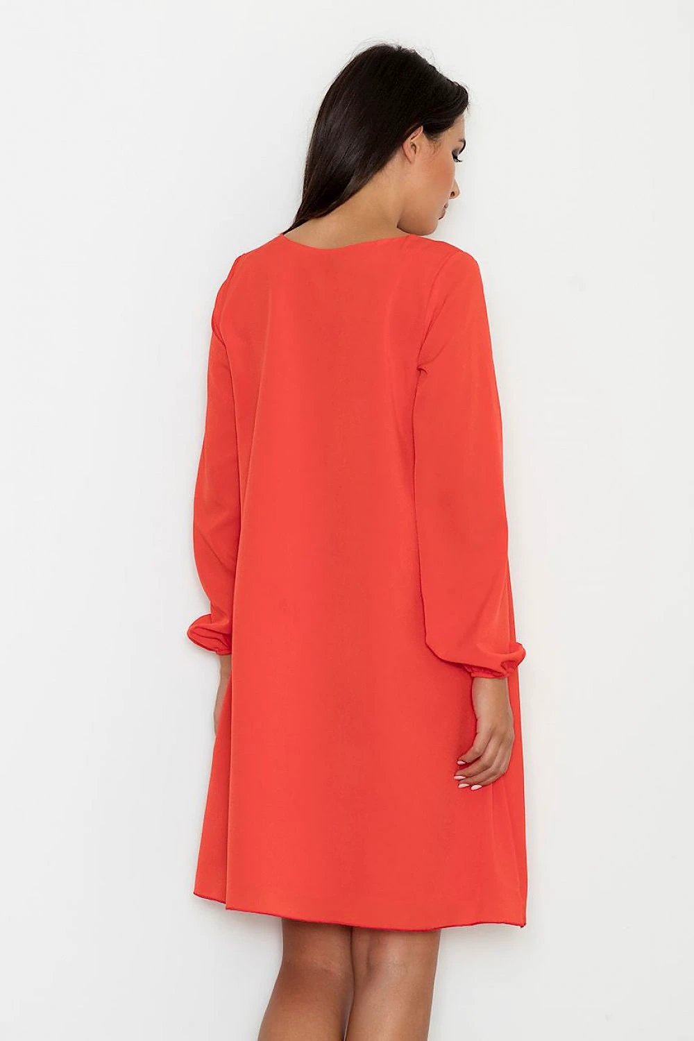 Figl Daydress Model 111069 - Loose-Fitting Women's Dress with Pointed Neckline and Imperfection Coverage by Figl