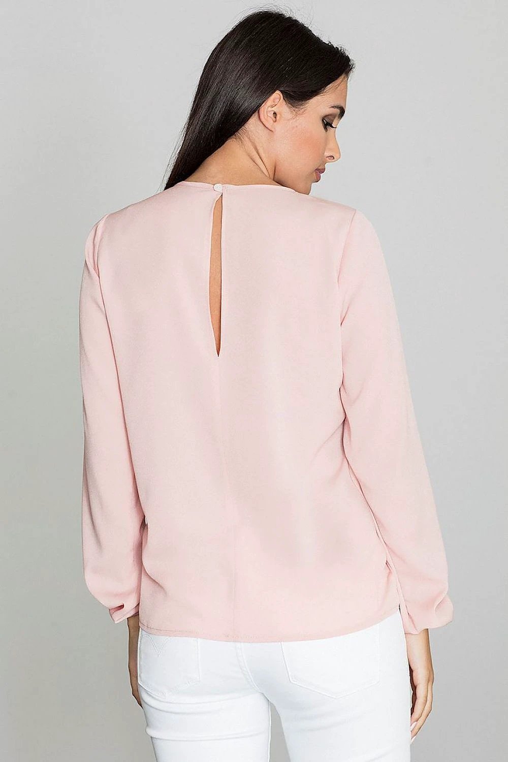 Figl Women's Blouse Model 111130 - Stylish Long Sleeve with Back Slit and Elastic Cuffs, Polyester Blend by Figl