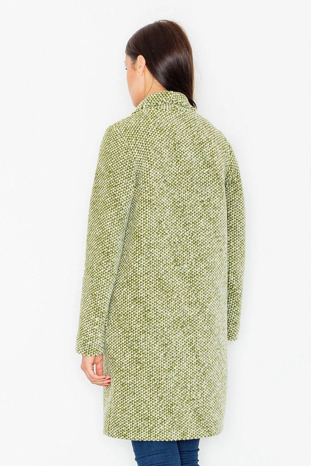 Figl Coat Model 111263 - Timeless Knee-Length Wool Blend with Functional Pockets and Versatile Style by Figl