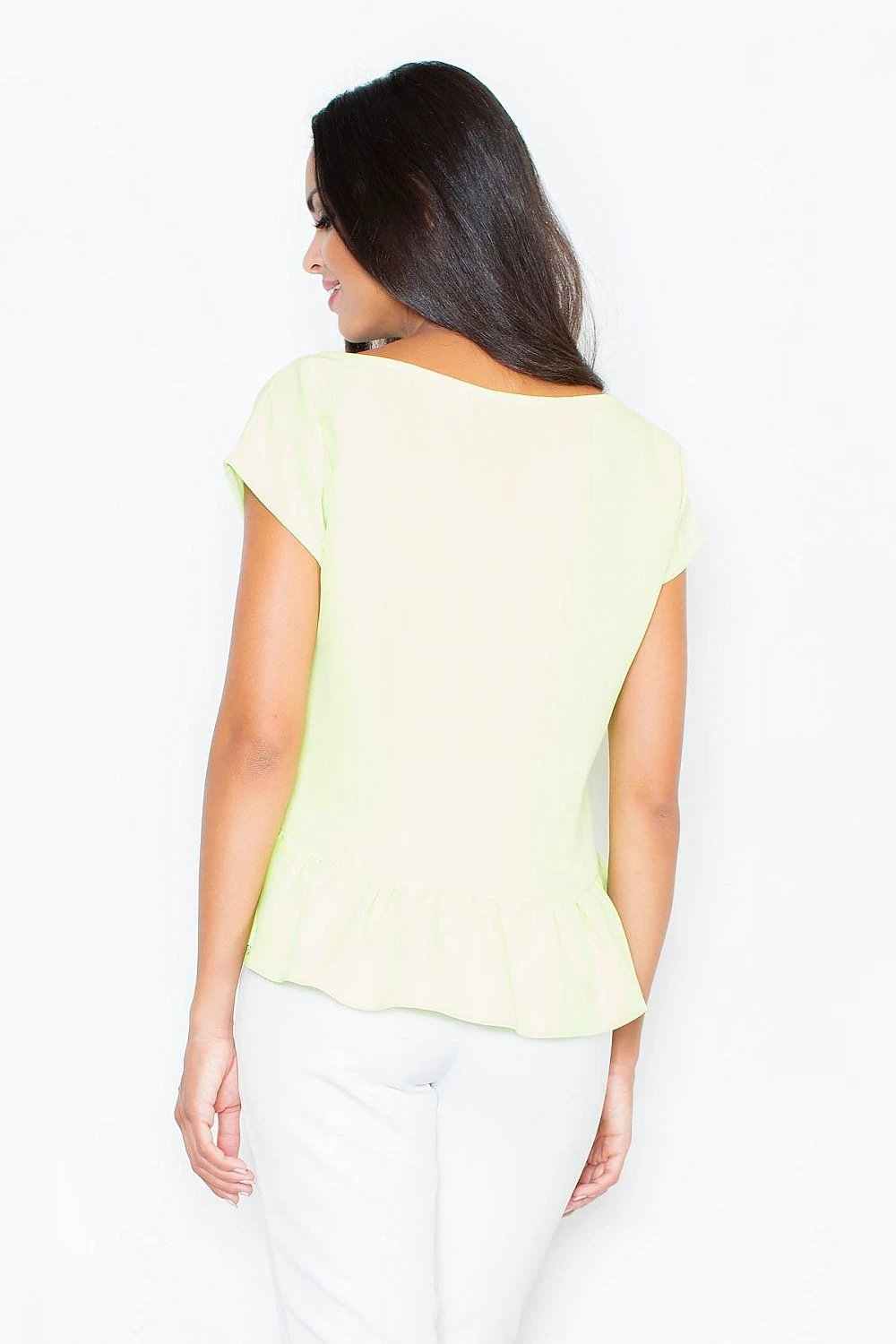 Figl Women's Blouse Model 43759 - Short Sleeve, Frill Design, Comfortable Polyester Blend by Figl