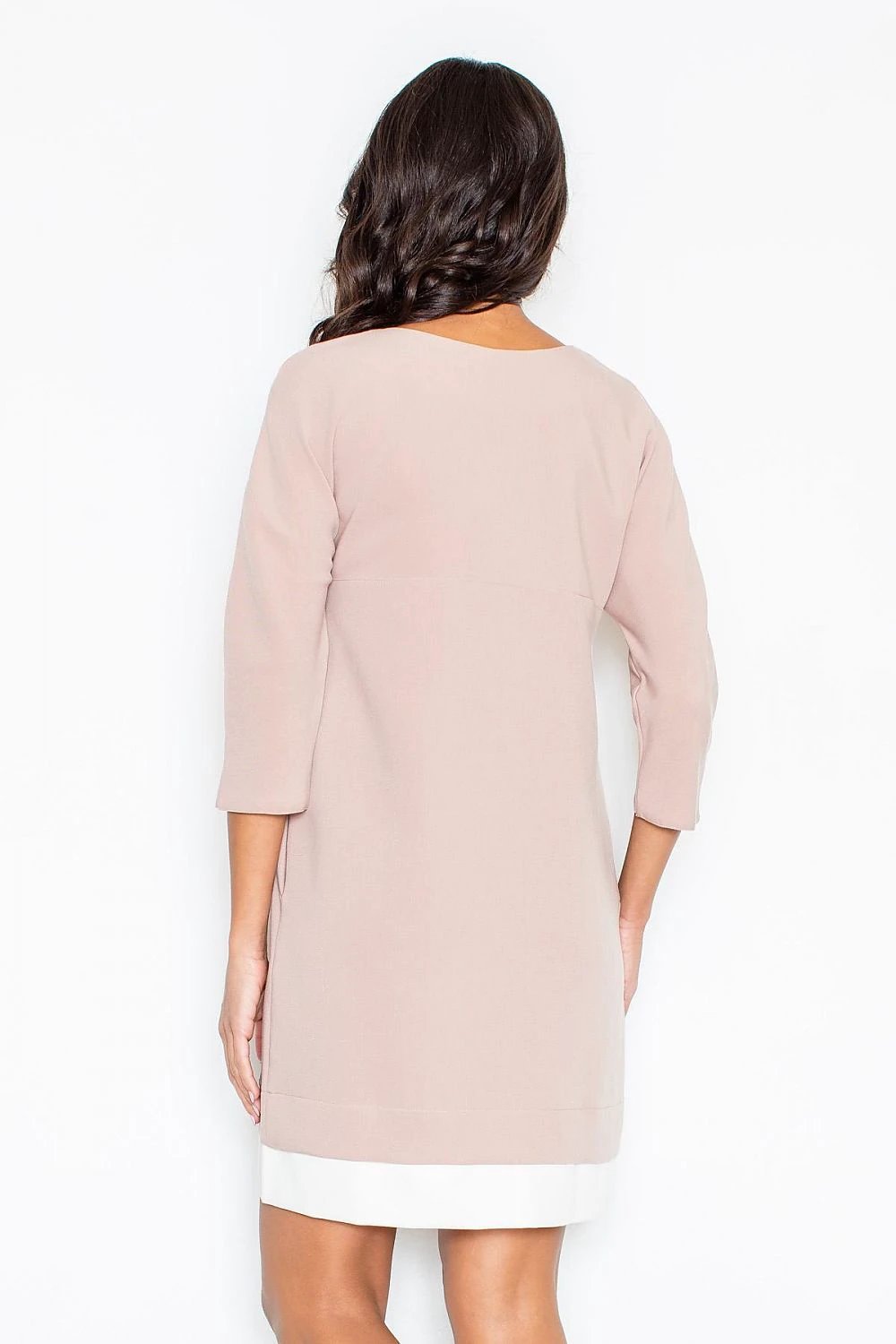 Figl Daydress Model 44237 - Versatile Minimalist Dress with 3/4 Sleeves and Pockets for Work and Social Occasions by Figl